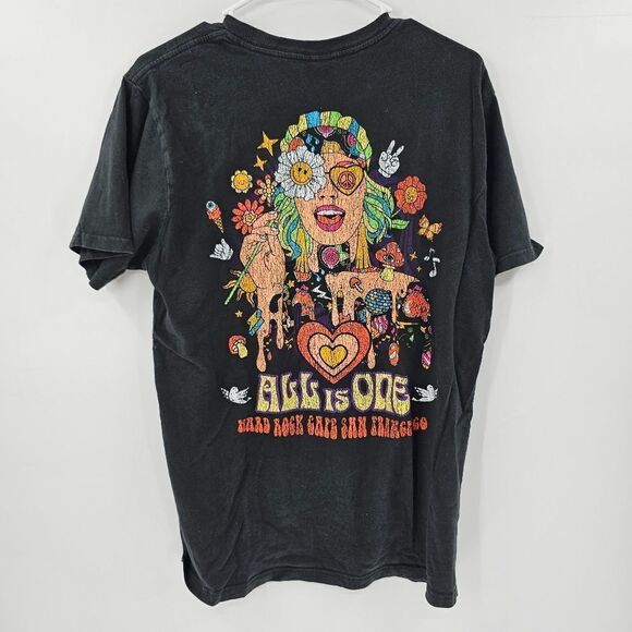 Hard rock cafe x pacsun large tshirt hippie boho black - Picture 1 of 3